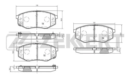 ZEKKERT BS2815 Колодки торм.передние Hyundai ix20 10-, Kia Soul II 14-