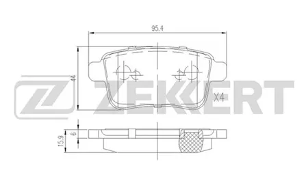 ZEKKERT BS2819 Колодки торм.задние Mercedes Citan (415) 12-, Renault Kangoo I-II 05-, Kangoo Express II 07-