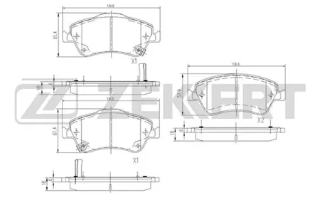 ZEKKERT BS2820 Колодки торм.передние Toyota Auris (E150) 06-, Corolla (E150) 07-