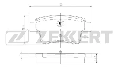 ZEKKERT BS2824 Колодки торм.задние Citroen C4 Picasso 06-, C4 Grand Picasso 06-
