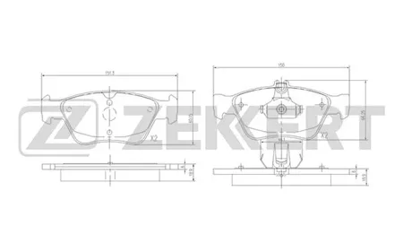 ZEKKERT BS2833 Колодки торм.передние Mercedes C-Class (202) 93-, CLK (208) 97-, E-Class (210) 95-, S-Class (140) 92-