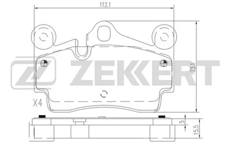 ZEKKERT BS2834 Колодки торм.задние Audi Q7 06-, Porsche Cayenne 02-, VW Touareg 02-