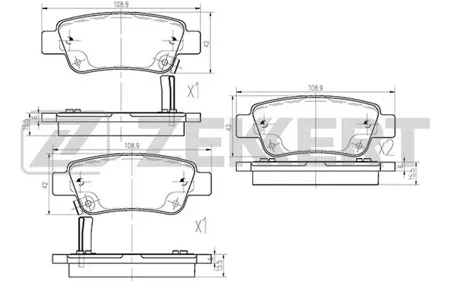 ZEKKERT BS2836 Колодки торм.задние Honda CR-V III 06-
