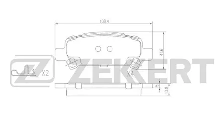 ZEKKERT BS2837 Колодки торм.задние Subaru Forester (SF,SG) 97-, Impreza (GM,GC,GD,GF) 95-, Legacy (BH,BP) 00-, Outback (BH) 98-