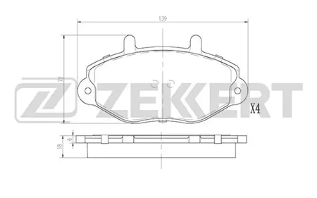 ZEKKERT BS2864 Колодки торм.передние Ford Transit Tourneo 94-, Transit IV-V 94-