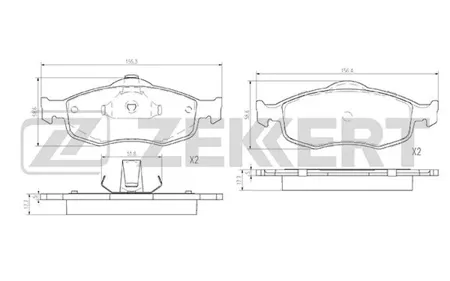 ZEKKERT BS2870 Колодки торм.передние Ford Cougar 98-, Mondeo I-II 93-, Scorpio I-II 92-