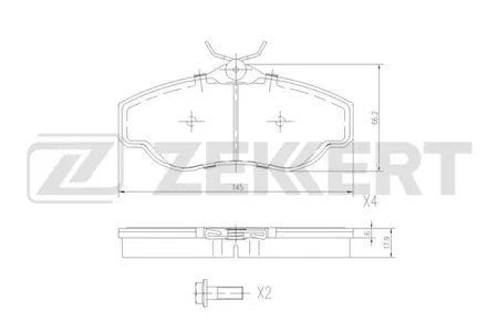 ZEKKERT BS2874 Колодки торм.передние Land Rover Discovery II 98-, Rover Range Rover I, II 88-