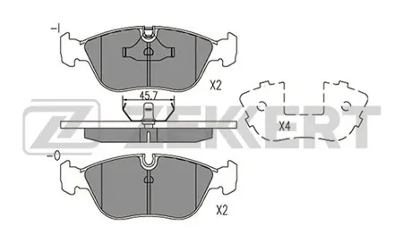 ZEKKERT BS2875 Колодки торм.передние Volvo 850 91-, C70 97-, S70 96-, V70 95-