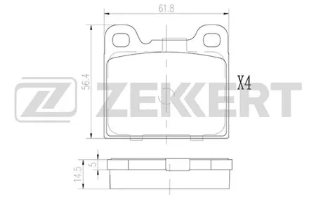 ZEKKERT BS2876 Колодки торм.задние Volvo 740 83-, 760 82-, 940 I-II 90-, 960 I-II 92-, C70 97-, S70 96-, V70 95-, V90 97-