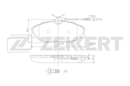 ZEKKERT BS2879 Колодки торм.передние Peugeot 406 95-