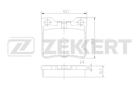 ZEKKERT BS2887 Колодки торм.задние Peugeot 406 95-, 605 90-