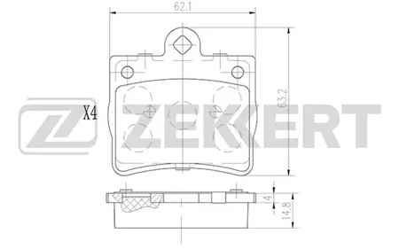 ZEKKERT BS2889 Колодки торм.задние Mercedes C-Class (W202) 96-, C-Class (W203) 02-