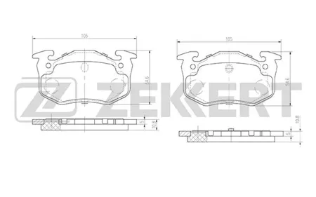 ZEKKERT BS2893 Колодки торм.задние Citroen Xsara 97-, Peugeot 106 I-II 96-, 206 98-, 306 93-, Renault Clio I-II 94-, Megane 96-, Sy Mercedes ol 02-