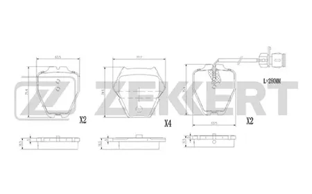 ZEKKERT BS2898 Колодки торм.передние с датчиком Audi A6 II 99-, A8 98-