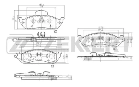 ZEKKERT BS2899 Колодки торм.передние Mercedes M-Class (W163) 98-