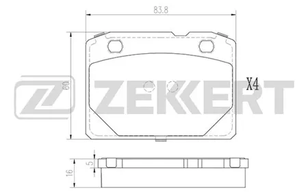 ZEKKERT BS2901 Колодки торм.передние Lada 2101 70-, 2102 71-, 2104 84- , 2105 81-, 2107 82-