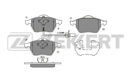 ZEKKERT BS2908 Колодки торм.передние с датчиком Ford Galaxy 00-, Seat Alha Mercedes ra 96-, VW Sharan 98-