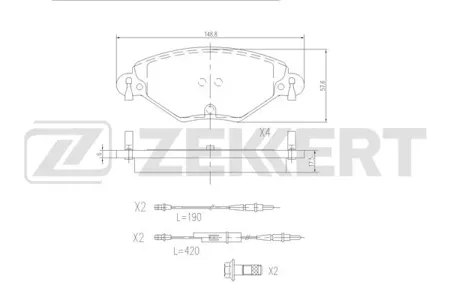 ZEKKERT BS2909 Колодки торм.передние Citroen C5 I, II 01-