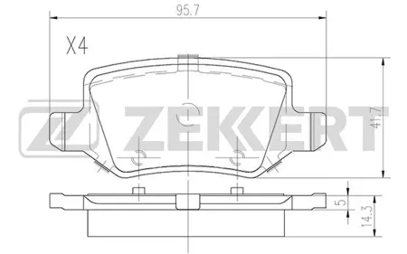 ZEKKERT BS2918 Колодки торм.задние Mercedes A-Class (W168) 97-, A-Class (W169) 04-, B-Class (W245) 05-, Vaneo (V414) 02-