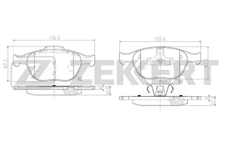 ZEKKERT BS2924 Колодки торм.передние Ford Fiesta V 05-, Focus 02-, Tourneo Connect 02-, Transit Connect 02-