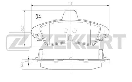 ZEKKERT BS2929 Колодки торм.задние Ford Cougar 00-, Mondeo I-II 93-
