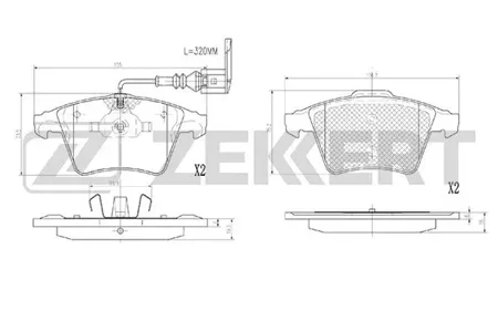 ZEKKERT BS2934 Колодки торм.передние с датчиком VW Touareg 02-