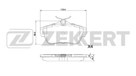 ZEKKERT BS2938 Колодки торм.задние Citroen Jumpy II 07-, Fiat Scudo (270) 07-, Peugeot Expert II 07-, Toyota ProAce (MDX) 13-
