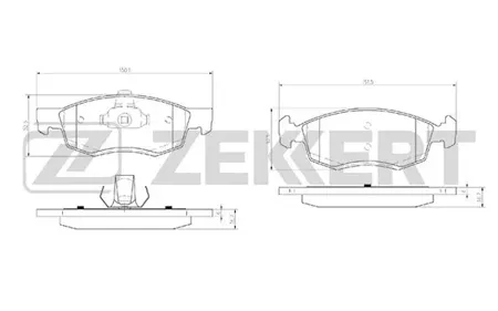ZEKKERT BS2940 Колодки торм.передние Renault Logan 07-, Dacia Logan Express 09-, Logan MCV 07-, Sandero 08-