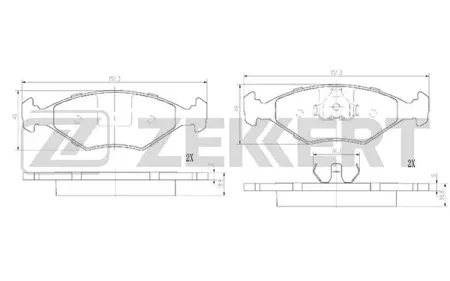 ZEKKERT BS2944 Колодки торм.передние VW Gol 04-, Parati III 04-, Saveiro 05-