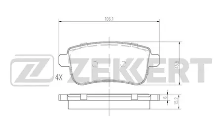 ZEKKERT BS2945 Колодки торм.задние Renault Grand Scenic III 09-, Megane III-IV 08-, Scenic III 09-