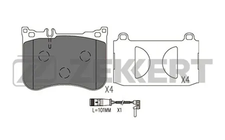 ZEKKERT BS2953 Колодки торм.передние с датчиком Mercedes SL (R231) 12-, S-Class (222) 13-, S-Class (217) 14-