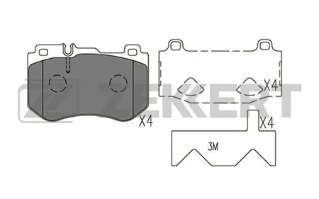 ZEKKERT BS2959 Колодки торм.передние Mercedes S-Class (W116) 79-, Co Mercedes i (S123) 79-, S-Class (126) 79-, SL (107) 78-, Sedan (W123) 77-
