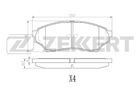 ZEKKERT BS2962 Колодки торм.передние Mitsubishi Pajero Pinin 99-