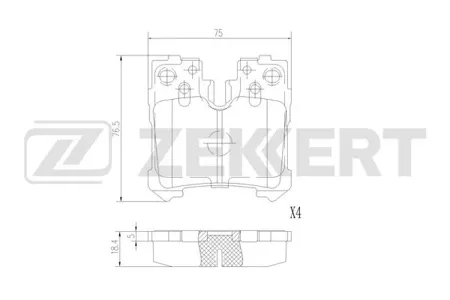 ZEKKERT BS2968 Колодки торм.задние Lexus LS (F4) 06-