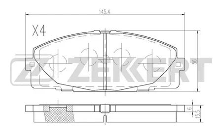 ZEKKERT BS2969 Колодки торм.передние Toyota Hiace (H10,H20) 06-