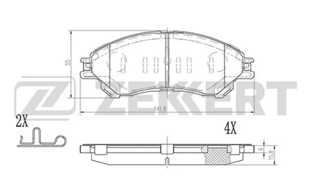 ZEKKERT BS2974 Колодки торм.передние Suzuki SX4 (JY) 13-