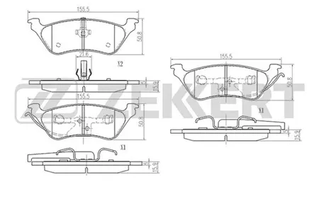 ZEKKERT BS2980 Колодки торм.задние Chrysler Voyager IV 00-, Dodge Caravan IV 01-, Jeep Cherokee III 01-