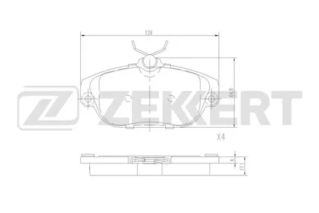 ZEKKERT BS2996 Колодки торм.передние Volvo 740 83-, 940 I-II 90-, 960 I-II 92-, S90 97-, V90 97-