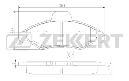 ZEKKERT BS2999 Колодки торм.передние Ford Escort '91 Express 90-, Escort Classic 98-, Ford Escort V-VI 90-, Orion III 90-