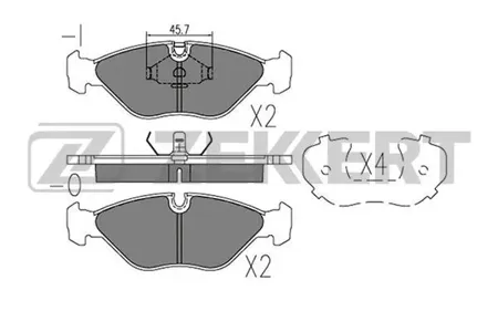ZEKKERT BS3003 Колодки торм.передние Saab 900 (AC4,AM4) 90-, 9000 (YS3C) 84-
