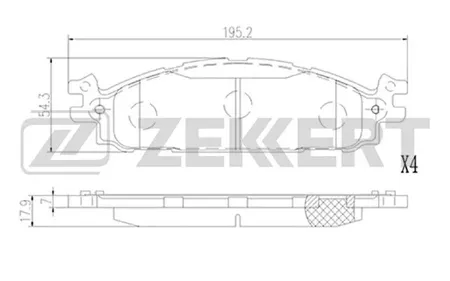 ZEKKERT BS3012 Колодки торм.передние Ford Explorer IV 05-, Explorer V 11-, Taurus V 10-