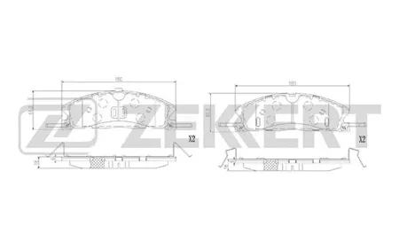 ZEKKERT BS3013 Колодки торм.передние Ford Explorer IV 05-, Lincoln MKC 14-