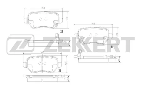 ZEKKERT BS3017 Колодки торм.задние Kia Ceed II 12-, Pro Ceed II 13-