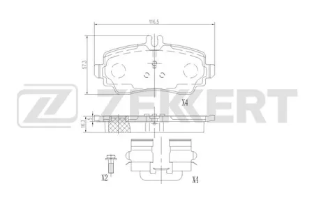 ZEKKERT BS3034 Колодки торм.передние Mercedes A-Class (W168) 97-