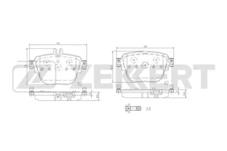 ZEKKERT BS3071 Колодки торм.задние Mercedes CLS (C257) 18-, E-Class (213) 16-