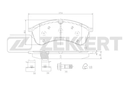 ZEKKERT BS3072 Колодки торм.передние VW Crafter 30-50 II 16-