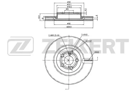 ZEKKERT BS5015 Диск торм. перед. Toyota Avensis (T250) 03-