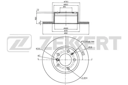 ZEKKERT BS5018 Диск торм. перед. BMW 5 (E34) 89-