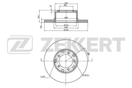 ZEKKERT BS5055 Диск торм. перед. Mercedes T1 (601, 602) 77-, T2 68-