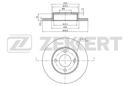 ZEKKERT BS5071 Диск торм. перед. Audi 80 IV 86-, 90 II 87-, 100 76-